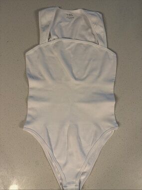Never Worn White Ribbed Women's Bodysuit